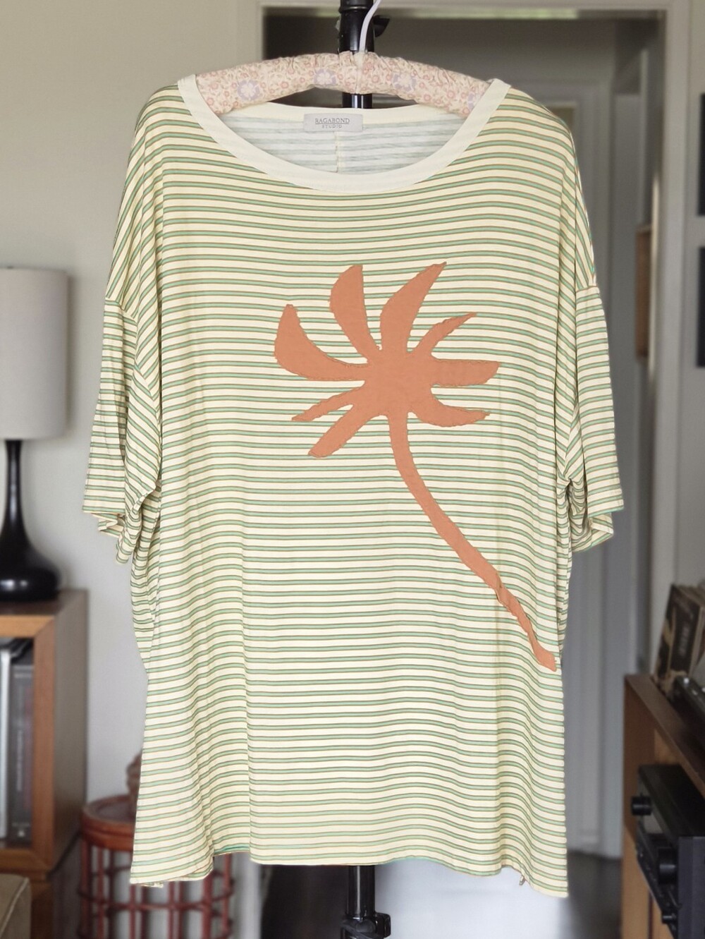 Free People X Ragabond Striped Palm Applique Tee